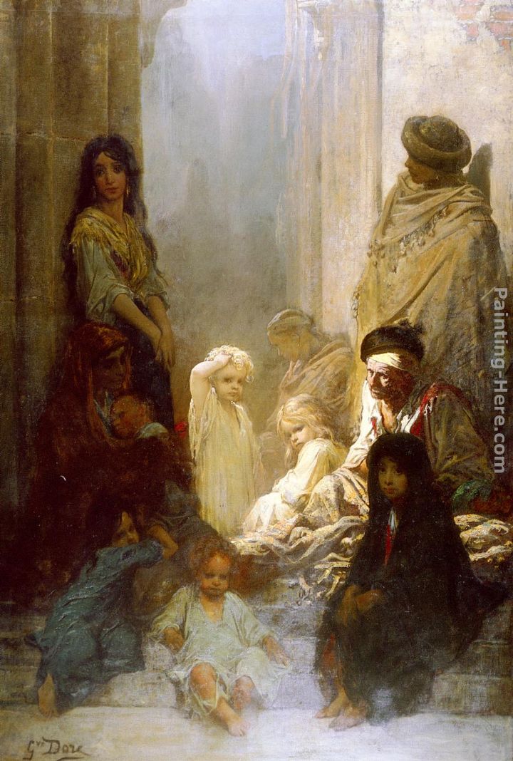 La Siesta painting - Gustave Dore La Siesta art painting